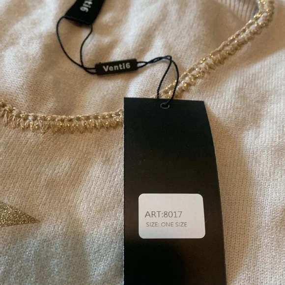 NWT⭐️pretty taupe Italian sweater by Venti6 with gold star⭐️⭐️brand new! - Picture 2 of 4